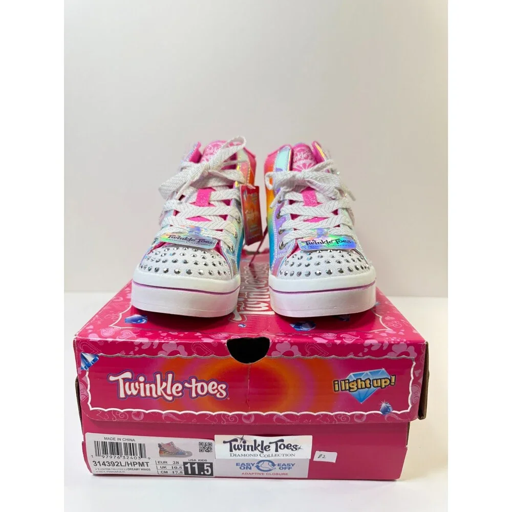 Skechers Kids TWI-Lites 2.0 Sneaker, HotPink/Multi, 11.5 Little Kid